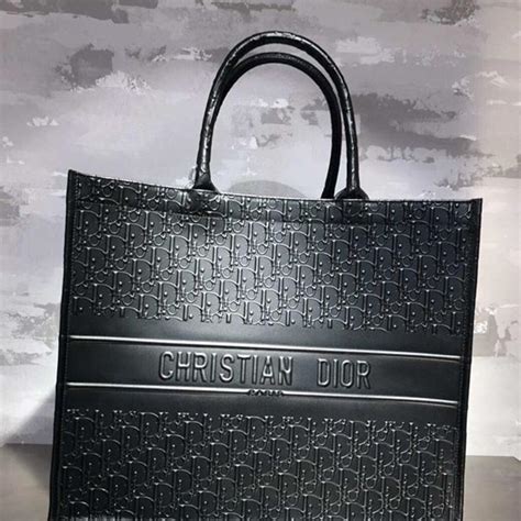 christian dior black leather tote|original christian dior tote bag.